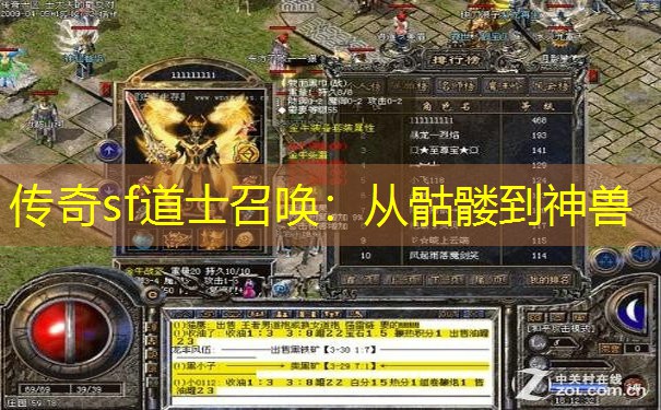 传奇sf道士召唤：从骷髅到神兽