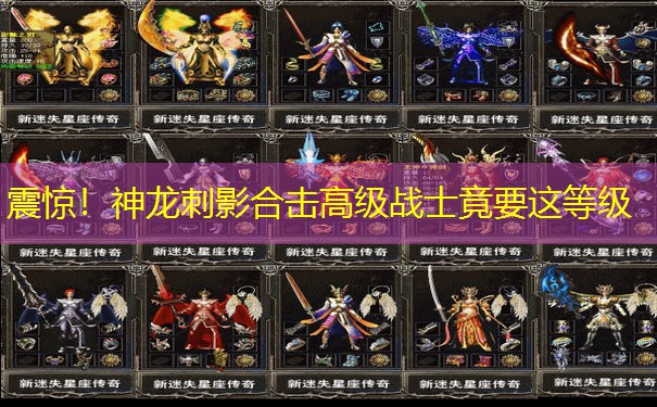震惊！神龙刺影合击高级战士竟要这等级